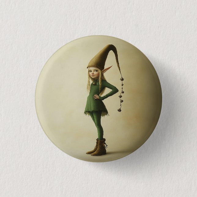 Enchanted Forest Elf 3 Cm Round Badge (Front)