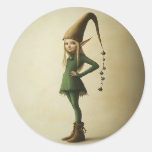 Enchanted Forest Elf Classic Round Sticker