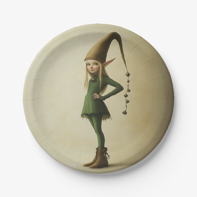Enchanted Forest Elf Paper Plate (Front)