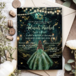 Enchanted Forest Emerald Green Dress Bat Mitzvah Invitation<br><div class="desc">Personalise this enchanting Bat Mitzvah invitation easily and quickly. Simply click the Edit Using Design Tools button to further edit the text, change font styles and font colours. Featuring a girl dressed in an emerald green dress and an enchanted forest background. The butterflies, girl and star are moveable, resizable, multipliable...</div>