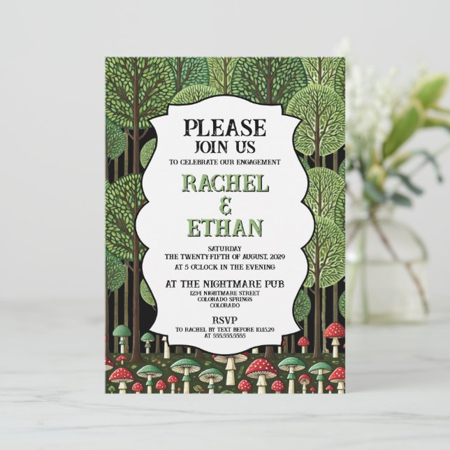Enchanted Forest Engagement Party Invitation (Standing Front)