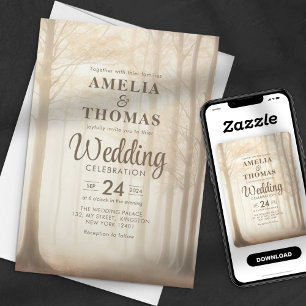 Enchanted Forest Ethereal Woodland Wedding Invitation