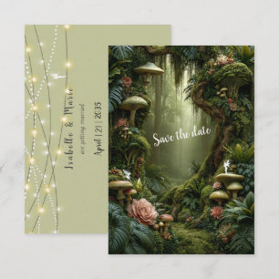 Enchanted Forest, Fairies, String Lights Wedding   Save The Date