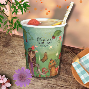 Enchanted Forest Fairy 1st Birthday Drink Cups