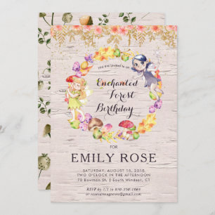 Enchanted Forest Fairy Birthday Invitation