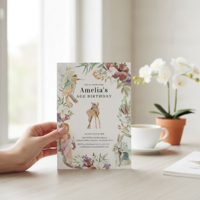 Enchanted Forest Fairy Birthday Party Invite (Creator Uploaded)