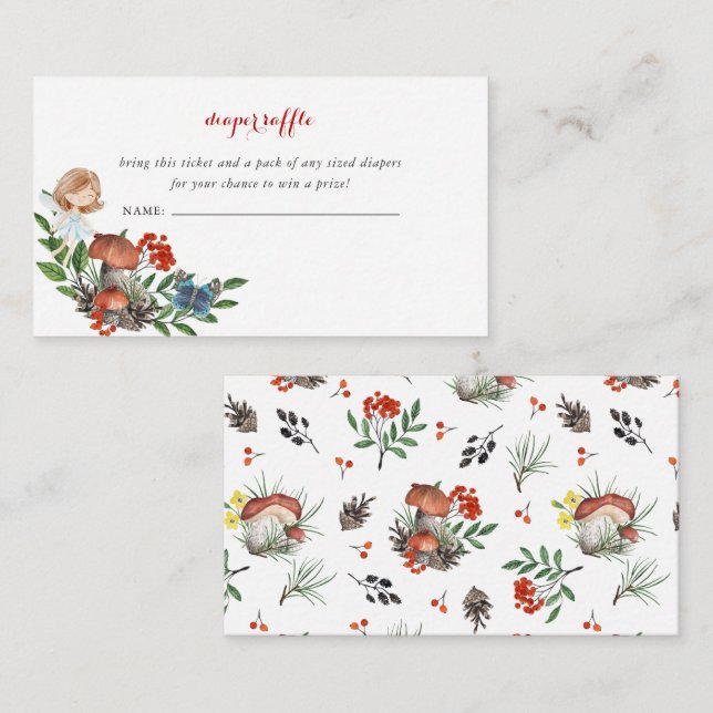 Enchanted Forest Fairy | Diaper Raffle Enclosure Card (Front/Back)