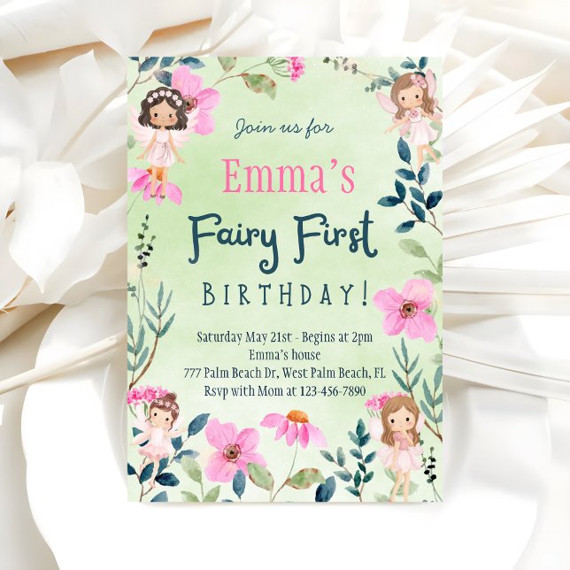 Enchanted Forest Fairy First Birthday  Invitation (Creator Uploaded)