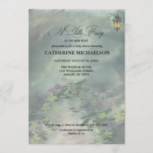 Enchanted Forest Fairy Girl Baby Shower Invitation