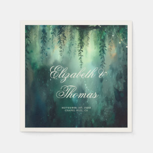 Enchanted Forest Fairy Lights Garden Chic Wedding Napkin