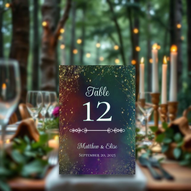 Enchanted Forest Fairy Lights Wedding Table Number (Creator Uploaded)