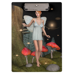 Enchanted Forest Fairy Mushroom Fantasy Art Clipboard