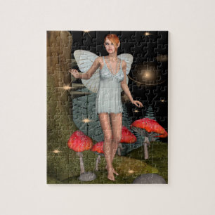 Enchanted Forest Fairy Mushroom Fantasy Art Jigsaw Puzzle