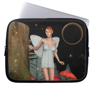Enchanted Forest Fairy Mushroom Fantasy Art Laptop Sleeve