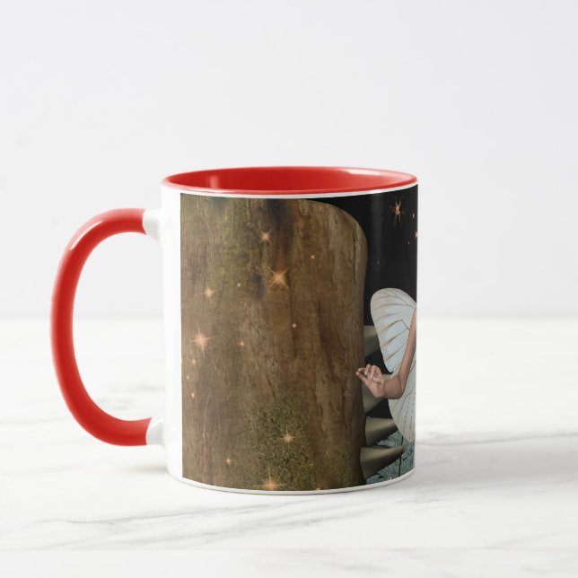 Enchanted Forest Fairy Mushroom Fantasy Art Mug (Left)