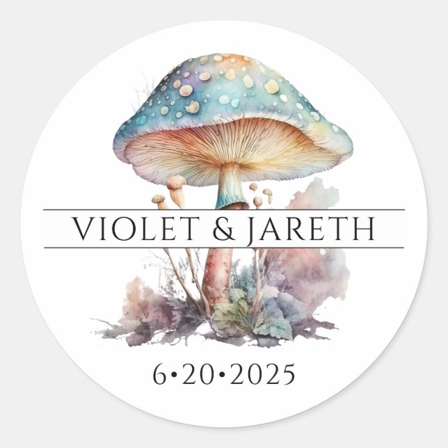 Enchanted Forest Fairy Wedding Classic Round Sticker (Front)