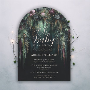 Enchanted Forest Fairy Woodland Arch Baby Shower Invitation