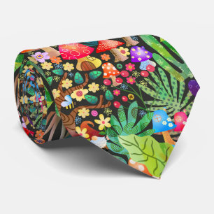 Enchanted Forest Fairytale Garden Rustic Scene Tie
