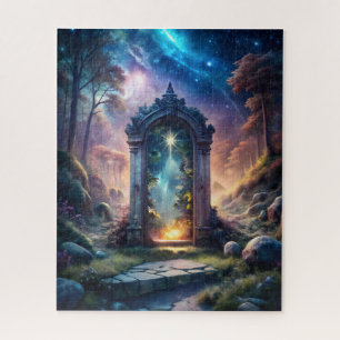 Enchanted Forest Fantasy Galaxy Portal Jigsaw Puzzle