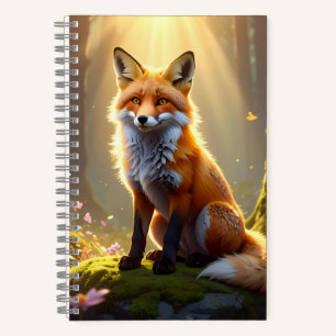 Enchanted Forest Fox Hardcover Spiral Notebook