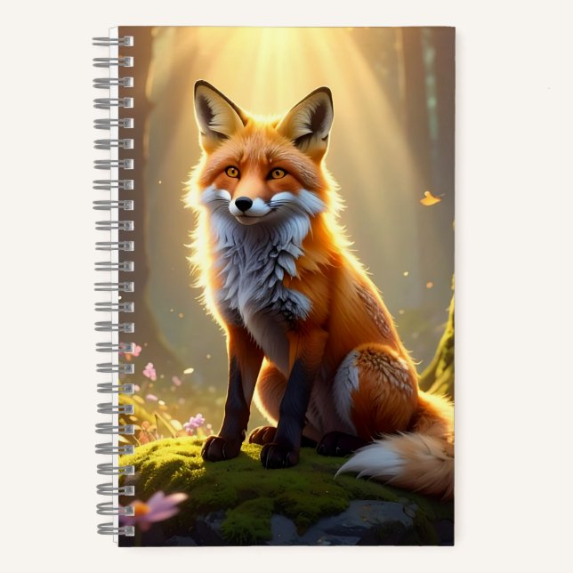 Enchanted Forest Fox Hardcover Spiral Notebook (Front)