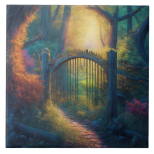 Enchanted Forest Garden Ceramic Tile