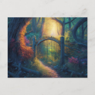 Enchanted Forest Garden   Digital Art Postcard