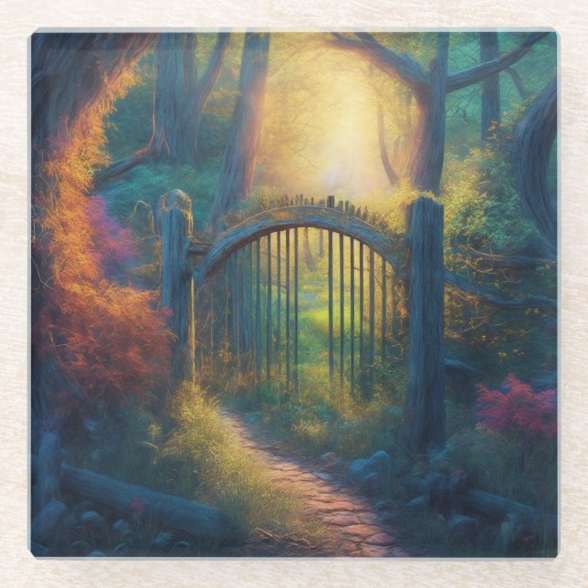 Enchanted Forest Garden |   Glass Coaster (Front)