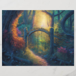 Enchanted Forest Garden Scrapbook Paper