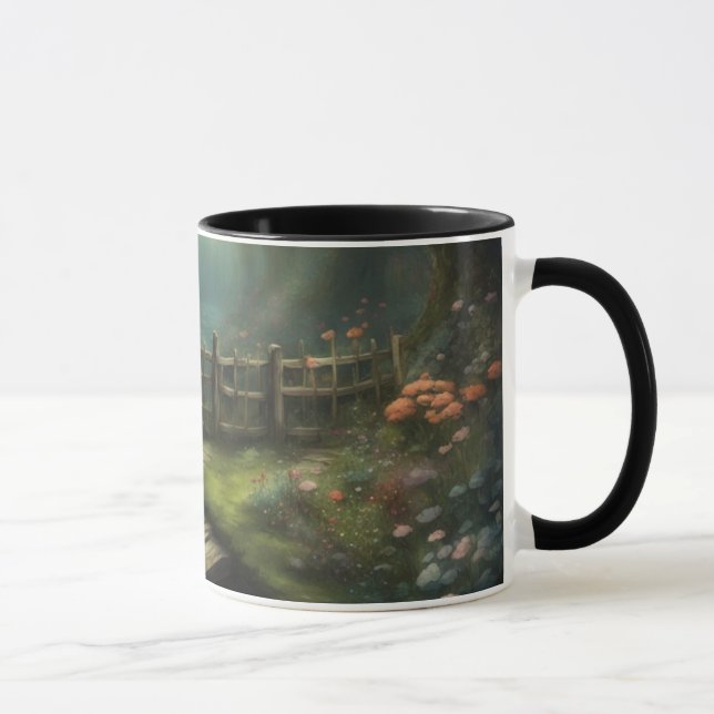 Enchanted Forest Garden whimsical  path Mug (Right)