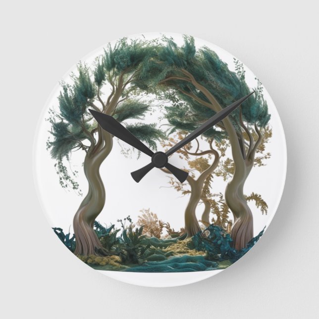 Enchanted Forest Gateway – Nature Inspired Waterco Round Clock (Front)