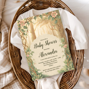 Enchanted Forest Girl Baby Shower Invitation