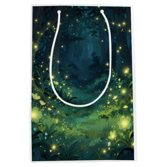 Enchanted Forest Glow Magical Night Medium Gift Bag (Front)
