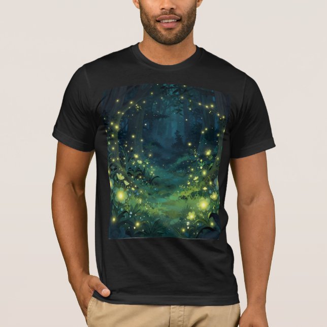 Enchanted Forest Glow Magical Night T-Shirt (Front)