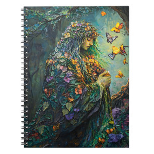 Enchanted Forest Goddess with Butterflies (3) Notebook