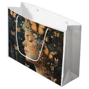 Enchanted Forest Goddess with Butterflies (4) Large Gift Bag