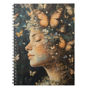 Enchanted Forest Goddess with Butterflies (4) Notebook