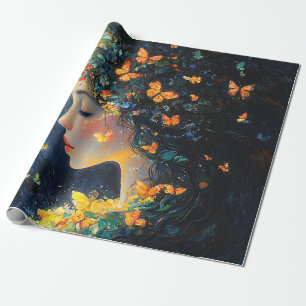 Enchanted Forest Goddess with Butterflies (5) Wrapping Paper