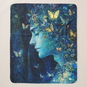 Enchanted Forest Goddess with Butterflies (7) Sherpa Blanket