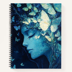 Enchanted Forest Goddess with Butterflies (9) Notebook