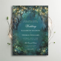 Enchanted Forest Greenery Fairy Gold Light Wedding