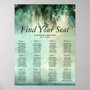 Enchanted Forest Greenery Wedding 12 Seating Chart