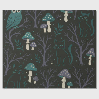 Enchanted Forest Halloween Pattern Wrapping Paper