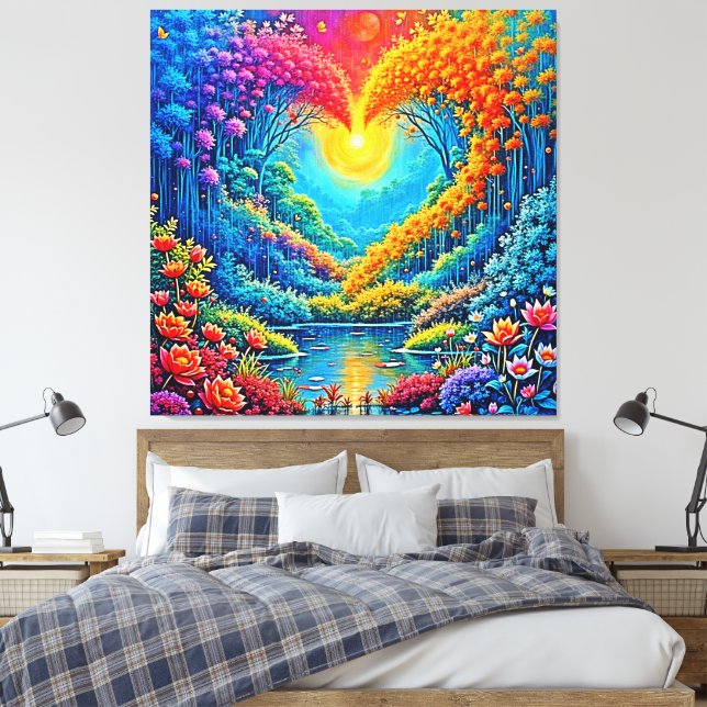 Enchanted Forest Heart of Light Design Canvas Print (Insitu(Bedroom))