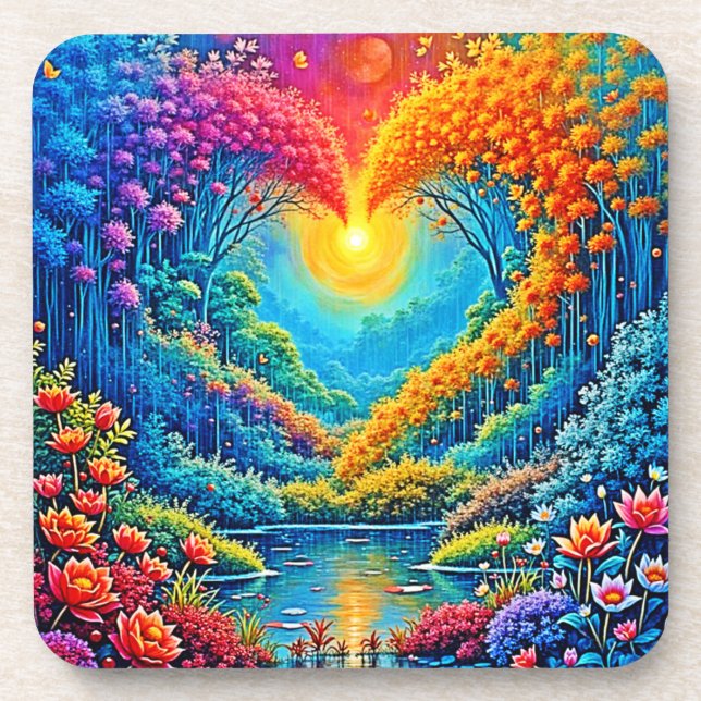 Enchanted Forest Heart of Light Design Coaster (Front)
