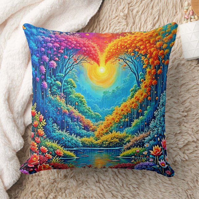 Enchanted Forest Heart of Light Design Cushion (Blanket)
