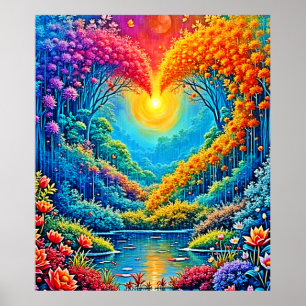 Enchanted Forest Heart of Light Design Poster