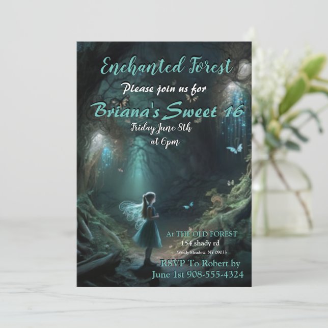 Enchanted Forest Invitation (Standing Front)