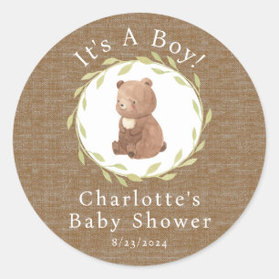 Enchanted Forest It's a Boy Classic Round Sticker