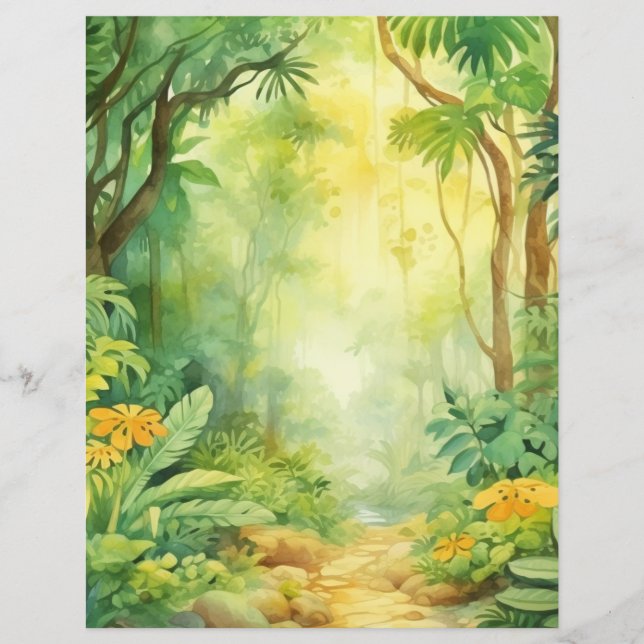 Enchanted Forest Jungle Wonderland Paper Sheet (Front)
